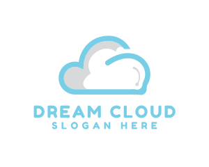 Blue Abstract Cloud logo design