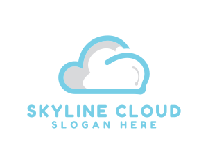 Blue Abstract Cloud logo design