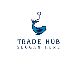 Blue Fish Hook Logo