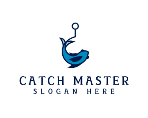 Blue Fish Hook logo design