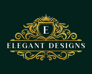 Luxury Floral Crest logo design