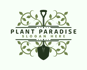 Shovel Plant Vine logo design