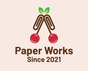 Cherry Paper Clip logo design