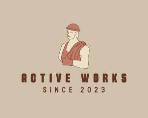 Construction Worker Man logo design