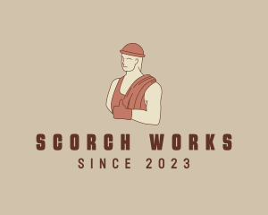 Construction Worker Man logo design