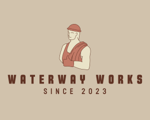 Construction Worker Man logo design