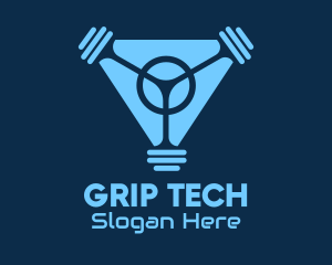 Blue Fitness Gym Tech logo design