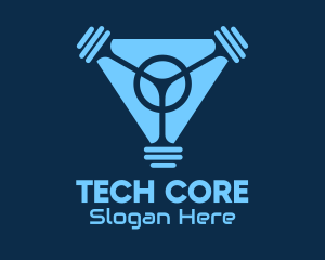 Blue Fitness Gym Tech logo design