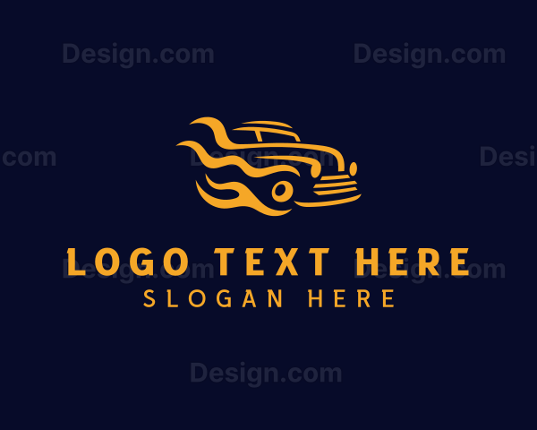 Flaming Car Automobile Logo