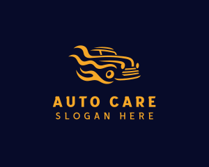 Flaming Car Automobile logo design