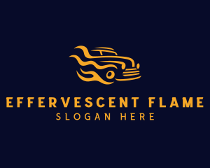 Flaming Car Automobile logo design