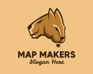 Australian Map Kangaroo logo design