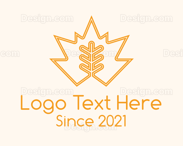 Orange Leaf Outline Logo