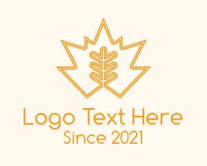 Orange Leaf Outline  logo