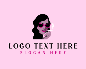 Woman Sunglasses Cigarette logo