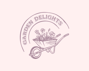 Lawn Wheelbarrow Garden logo design