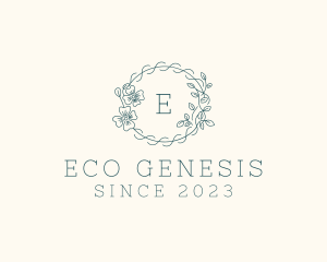 Eco Flower Vine Garland logo design