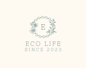 Eco Flower Vine Garland logo design