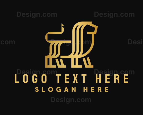 Gold Gradient Lion Logo