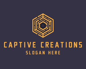 Hexagon Maze Pattern logo design