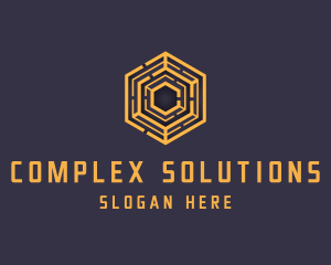 Hexagon Maze Pattern logo design