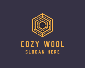 Hexagon Maze Pattern logo design