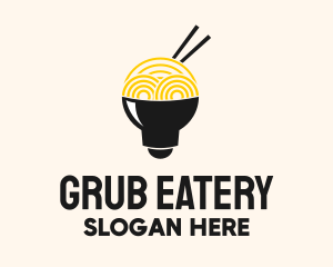 Ramen Noodles Bulb logo design