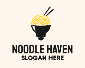 Ramen Noodles Bulb logo design