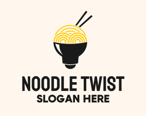 Ramen Noodles Bulb logo design