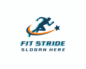 Fitness Runner Man logo design