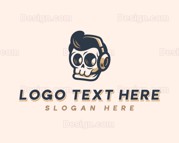 Pompadour Skull Media Logo