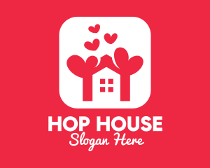 Modern House Love logo design