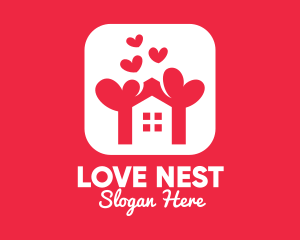 Modern House Love logo design