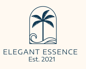 Palm Tree Beach Resort logo design