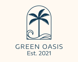 Palm Tree Beach Resort logo design