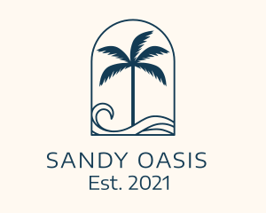 Palm Tree Beach Resort logo design
