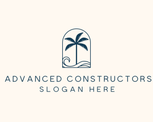 Palm Tree Beach Resort logo design