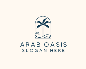 Palm Tree Beach Resort logo design