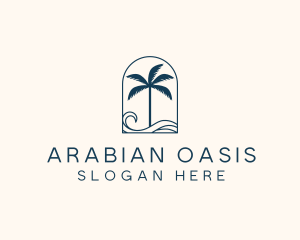 Palm Tree Beach Resort logo design