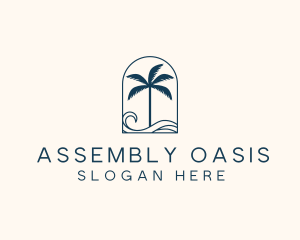 Palm Tree Beach Resort logo design