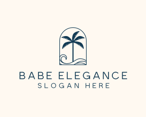 Palm Tree Beach Resort logo design