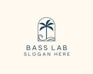 Palm Tree Beach Resort logo design