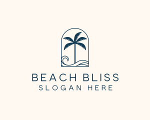 Palm Tree Beach Resort logo design