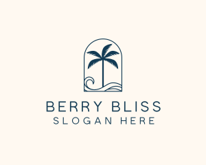 Palm Tree Beach Resort logo design