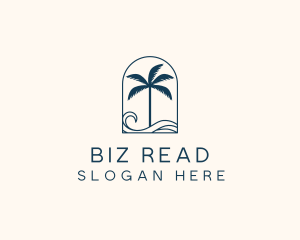 Palm Tree Beach Resort logo design