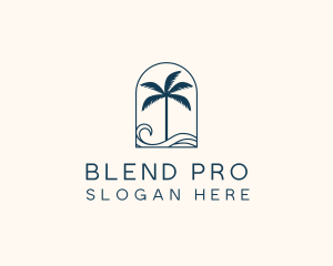 Palm Tree Beach Resort logo design