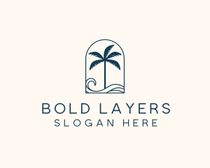 Palm Tree Beach Resort logo design