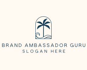 Palm Tree Beach Resort logo design