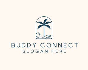 Palm Tree Beach Resort logo design