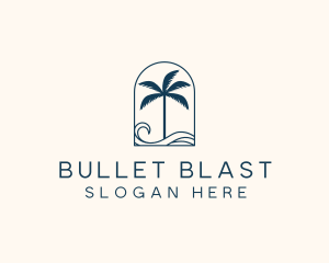 Palm Tree Beach Resort logo design